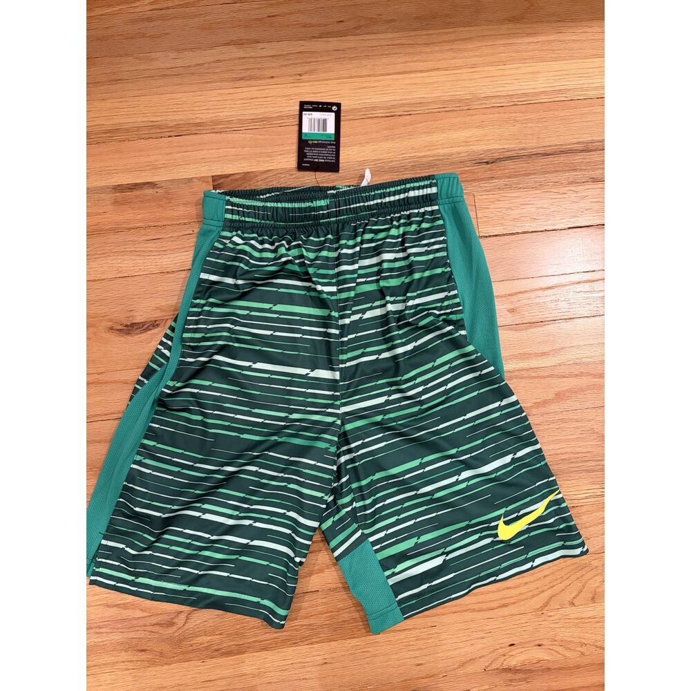 NWT Nike Dri Fit Green Striped Athletic Basketball Shorts Size XL Boys